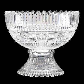 Impressive American Brilliant Period Cut Glass Punch Bowl