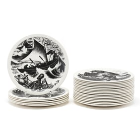 Clare Leighton New England Industries Cabinet Plates for Wedgwood