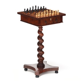 Edwardian Rosewood Inlaid Checkerboard Table