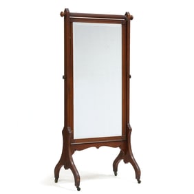 Late Aesthetic Period Mahogany Cheval Mirror