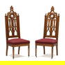 Pair of Gothic Revival Carved Walnut Hall Chairs