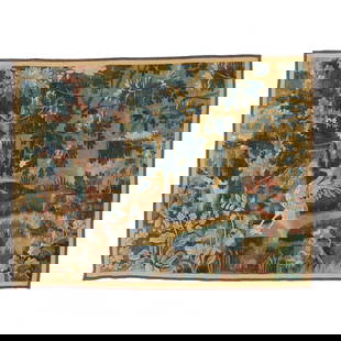 Continental Verdure Tapestry Fragment: Continental Verdure Tapestry Fragmentwool and silk, 17th or 18th century, France or Belgium, likely reworked from a larger