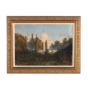 Continental School (Mid 20th Century), View of the Taj Mahal, Signed