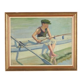 H. P. Sminberg (Swedish, 20th Century), Boy Fishing