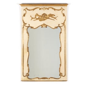Italian Carved Giltwood Trumeau Mirror