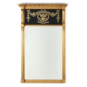 Friedman Brothers, Federal Style Giltwood and Eglomise Wall Mirror