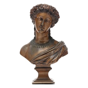 After Jean Jacques Pradier (French, 1790-1852), Bronze Bust of a Woman