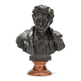 A Patinated Bronze Bust of Johann Strauss