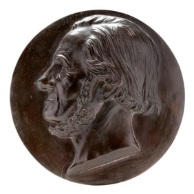 Life-Size Bronze Bas-Relief Portrait Medallion