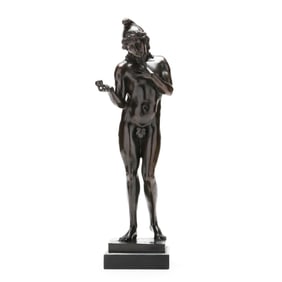 Bronze Model of a Male Nude with Apple