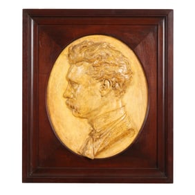 Maximilien Henri Hiolle (French, 1843-circa 1930), Bas-Relief Portrait of Ernest-Eugène Hiolle
