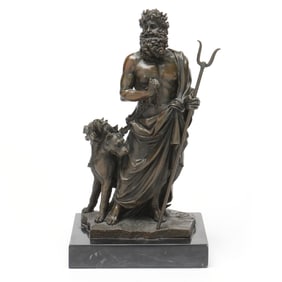 Bronze Model of Hades and Cerberus, signed Daniel Leroc