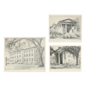 Don Swann (American, 1889-1954), Three University of North Carolina Campus Etchings