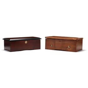 Two Smaller Single Comb Swiss Music Boxes