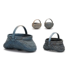 Rocky Lusk (VA), Four Splint Oak Miniature Baskets