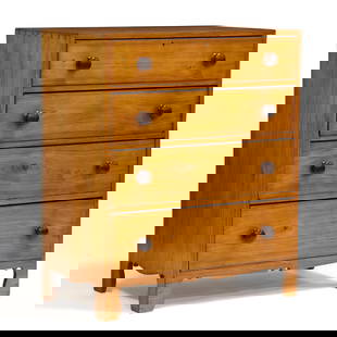 Southern Walnut Chippendale Chest of Drawers: Southern Walnut Chippendale Chest of Drawersattributed to North Carolina, circa 1830, yellow pine secondary, dovetailed case, four flush drawers with scratch bead, shaped feet and central double arche