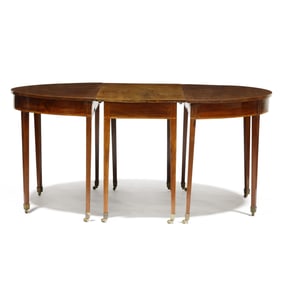 Federal Inlaid Mahogany Three Part Banquet Table