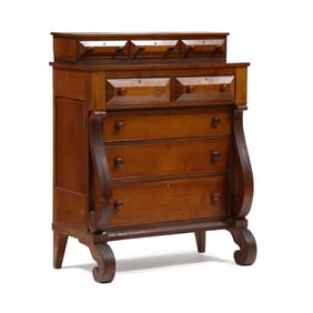 Mid-Atlantic Late Classical Cherry Semi-Tall Chest of Drawers