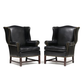 Hancock & Moore, Pair of Leather Upholstered Easy Chairs