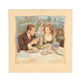 Colleen Ross (American, b. 1943), A Couple Enjoying Dinner