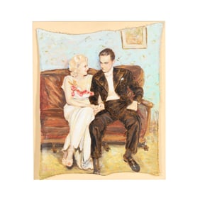 Colleen Ross (American, b. 1943), Seated Couple on a Sofa