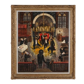 Rudolph Robinor (Russian-American, circa 1899-1994), Hasidic Jewish Wedding Scene