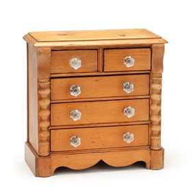 Antique English Miniature Pine Chest of Drawers