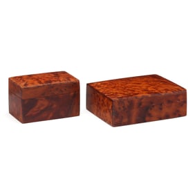 Two Vintage Bird's Eye Burl Boxes