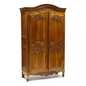 Louis XV Provincial Fruit Wood Armoire
