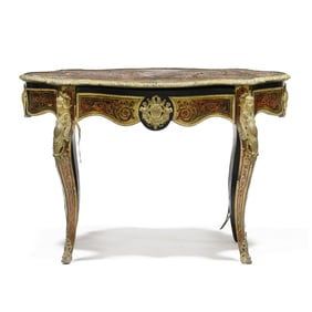 French Empire Style One Drawer Boule Table