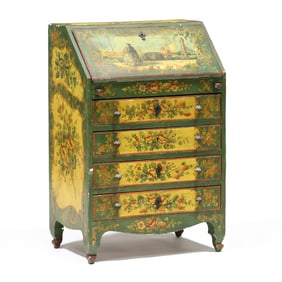 Vintage Venetian Painted Diminutive Slant Front Desk