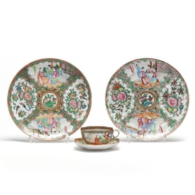 A Group of Chinese Rose Medallion Export Porcelain