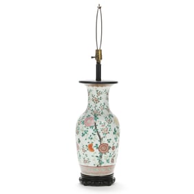 A Large Chinese Export Porcelain Vase Lamp