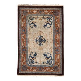 Chinese Dragon Silk Area Rug
