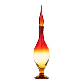 Blenko, Large Amberina Glass Decanter