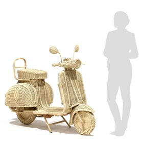 Lifesize Wicker Moped
