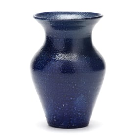 Attributed C.B. Masten Glazier for Auman Pottery (NC), Cobalt Decorated Vase