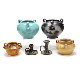 Six North Carolina Pottery Wares, Attributed Cole and Auman Families