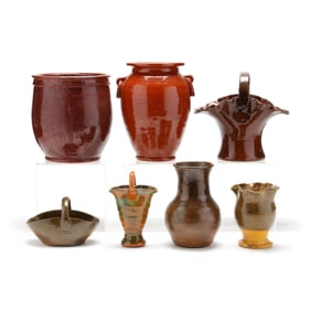 A Selection of Seven Vintage Pottery Wares, including W. N. Owen (NC, 1904-1981)