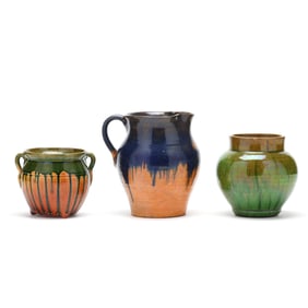 Attributed M.L. Owens (Moore County, NC), Three Early Pottery Wares