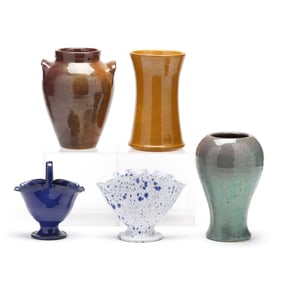 Collection of Five Cole Family Pottery Wares