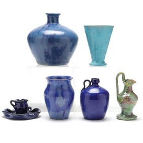 Six Vintage Art Pottery Forms, including The Smith's Pottery