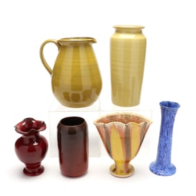 Six North Carolina Glazed Pottery Vessels
