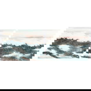Nancy Tuttle May (NC), Ocean Landscape Diptych: Nancy Tuttle May (NC), Ocean Landscape Diptych watercolor on paper, 1985, each signed and dated at lower left, presented in chrome frames below glass. Frame dimensions of each 30 1/4 x 34 3/4 in. Nanc