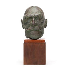 Tom Kregel (NC, 1938-2002), Sculpted Pottery Head of a Man