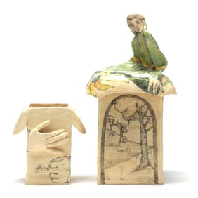 Mary Lou Higgins (NC, 1926-2012), Two Art Pottery Forms