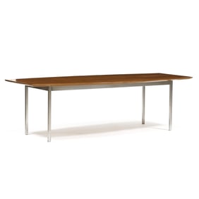 Florence Knoll (American, 1917-2019), Model 580 Walnut and Steel Conference Table
