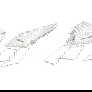 Harry Bertoia (American, 1915-1978), Pair of Diamond Chairs: Harry Bertoia (American, 1915-1978), Pair of Diamond Chairslate 20th century production, likely by Knoll (unmarked), nickel plated iron. 31 x 33 x 25 in. Additional high-resolution photos are availab