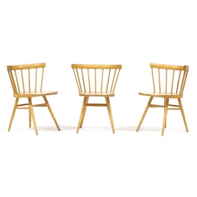 George Nakashima (American, 1905-1990) Set of Three Straight Chairs for Knoll