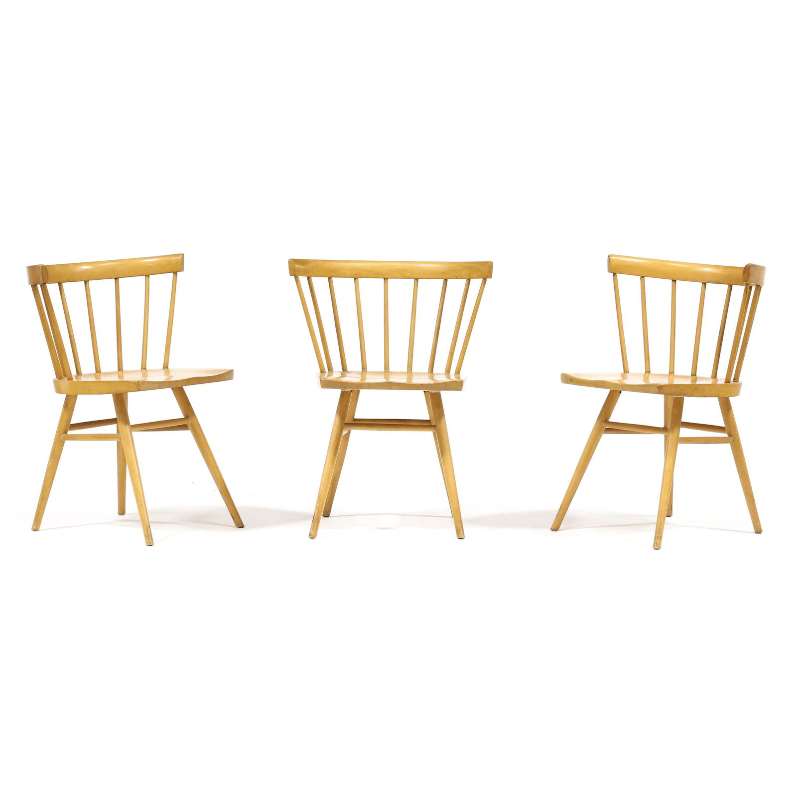 George Nakashima (American, 1905-1990) Set of Three  Straight Chairs  for Knoll (1 of 6)